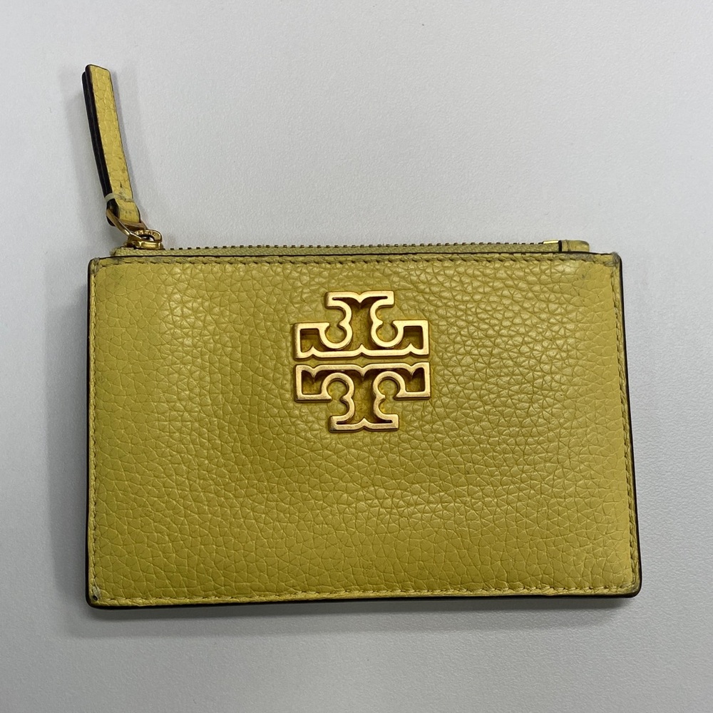 Tory Burch Yellow Leather Card Case Wallet